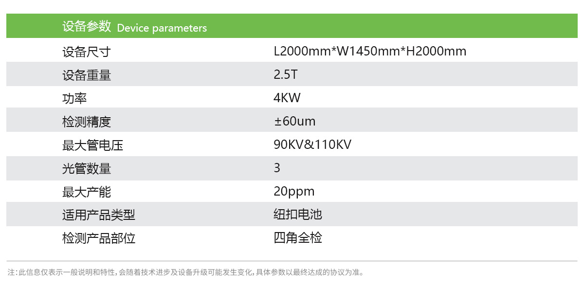 日聯(lián)科技鋰電池檢測設(shè)備參數(shù)